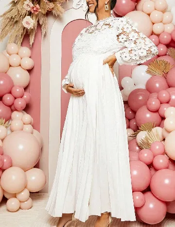 Rochie lunga SHEIN Maternity, alb