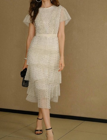 Rochie medie MOTF, ecru