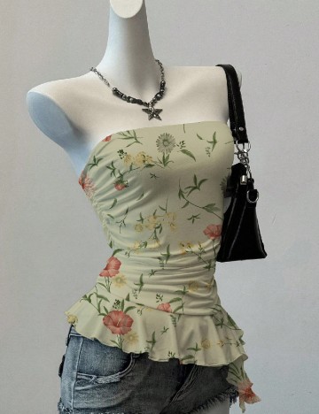 Top SHEIN, floral print