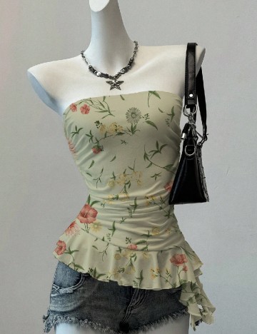 Top SHEIN, floral print