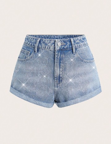 Pantaloni scurti SHEIN, albastru