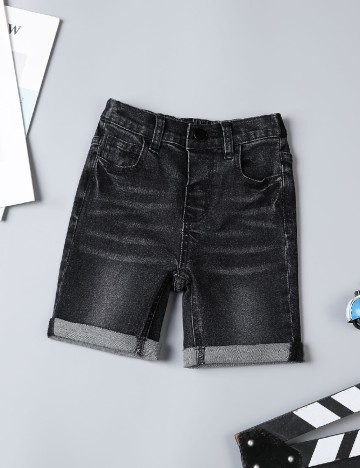 Pantaloni scurti Shein Kids, gri inchis