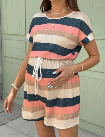 Salopeta SHEIN Maternity, mix culori