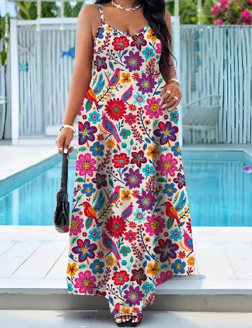 Rochie lunga SHEIN CURVE, floral print