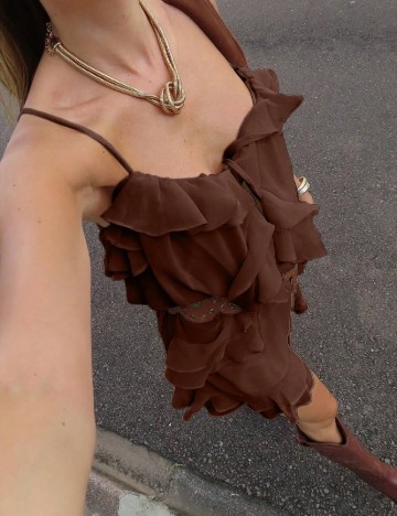 Rochie scurta SHEIN, maro