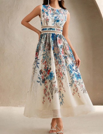 Rochie lunga Anewsta, mix culori