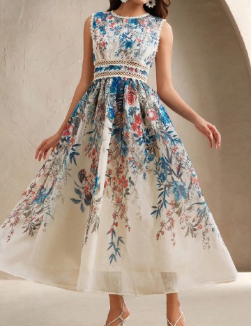 Rochie lunga Anewsta, mix culori