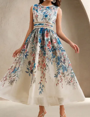 Rochie lunga Anewsta, mix culori