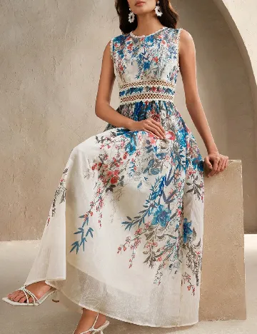 Rochie lunga Anewsta, mix culori