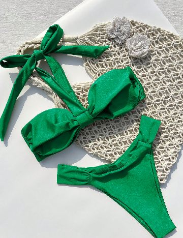 Costum de baie SHEIN, verde