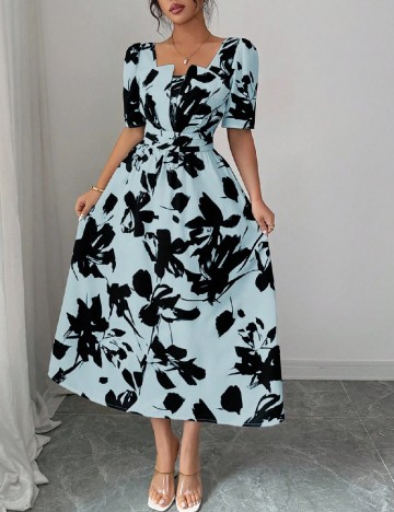Rochie medie SHEIN, albastru/negru