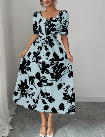 Rochie medie SHEIN, albastru/negru