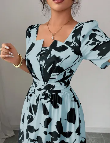 Rochie medie SHEIN, albastru/negru