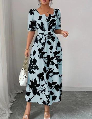 Rochie medie SHEIN, albastru/negru