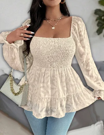 Bluza SHEIN CURVE, ecru