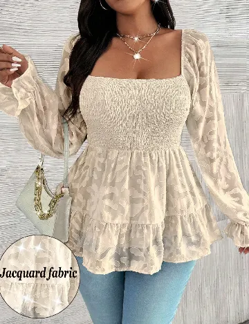 Bluza SHEIN CURVE, ecru