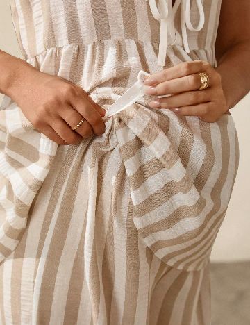 Compleu SHEIN Maternity, maro/alb
