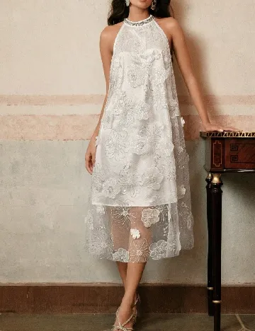 Rochie medie Anewsta, alb