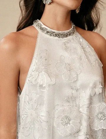 Rochie medie Anewsta, alb