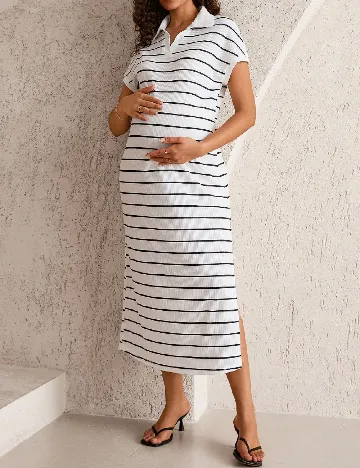 Rochie medie SHEIN Maternity, alb