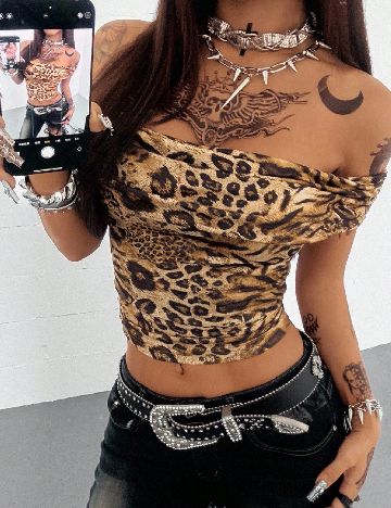 Top SHEIN, animal print