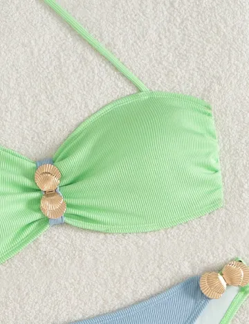 Costum de baie SHEIN, verde/albastru