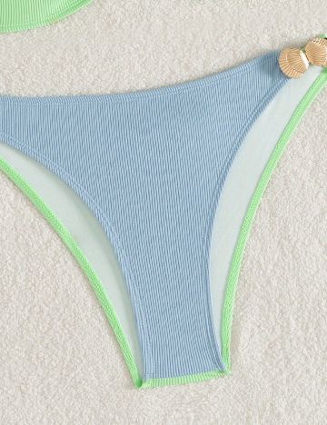 Costum de baie SHEIN, verde/albastru