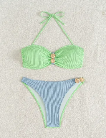 Costum de baie SHEIN, verde/albastru