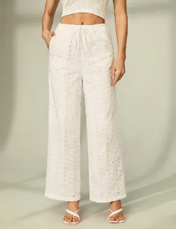 Pantaloni SHEIN, alb
