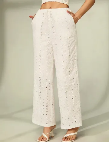 Pantaloni SHEIN, alb