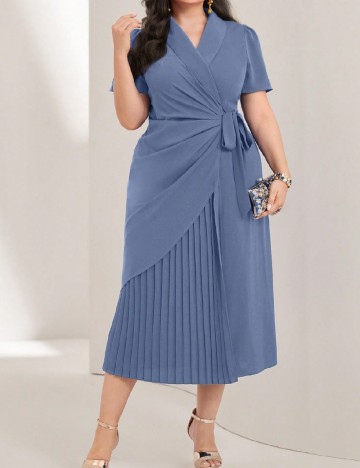 Rochie medie SHEIN CURVE, albastru