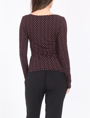 Bluza Tezenis, negru/visiniu