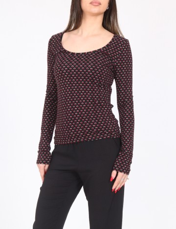 Bluza Tezenis, negru/visiniu