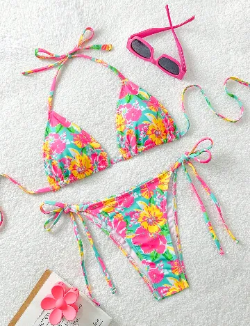 Costum de baie SHEIN, floral print