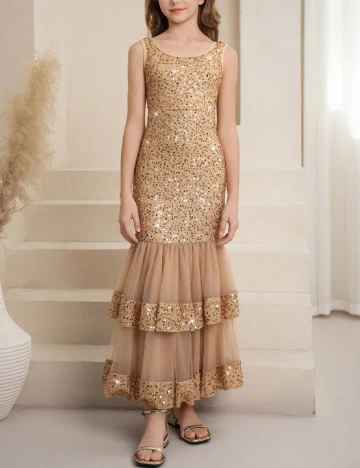 Rochie Shein Kids, maro deschis