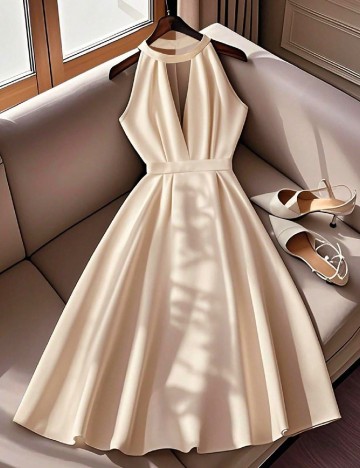 Rochie scurta SHEIN, crem