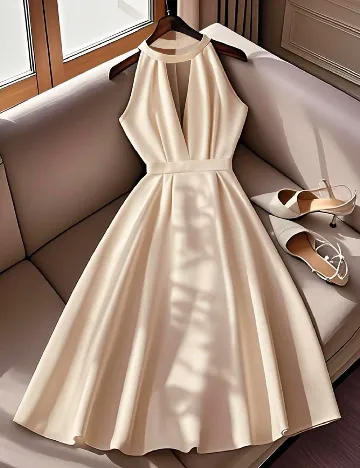 Rochie scurta SHEIN, crem