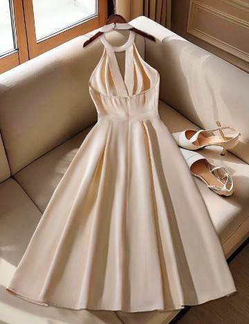 Rochie scurta SHEIN, crem