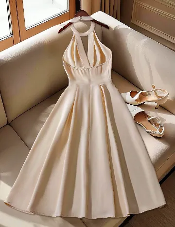 Rochie scurta SHEIN, crem