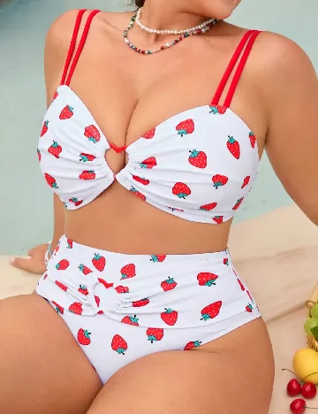 Costum de baie SHEIN CURVE, alb