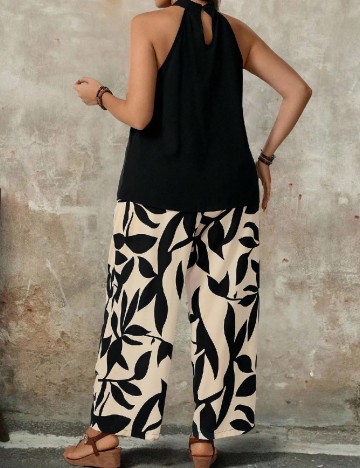 Compleu SHEIN CURVE, negru/crem