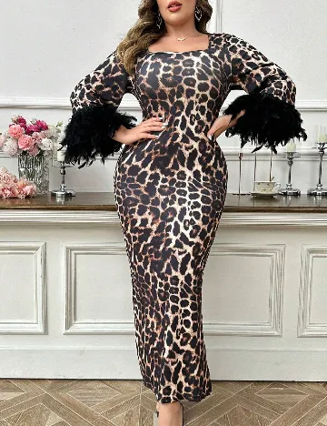 Rochie lunga SHEIN CURVE, animal print
