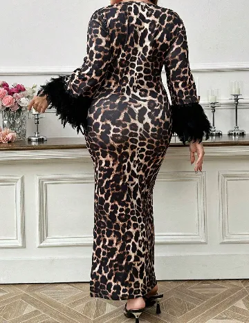 Rochie lunga SHEIN CURVE, animal print