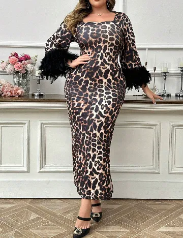 Rochie lunga SHEIN CURVE, animal print