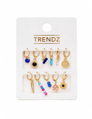 Set cercei individuali 10 bucati Trendz, mix culori