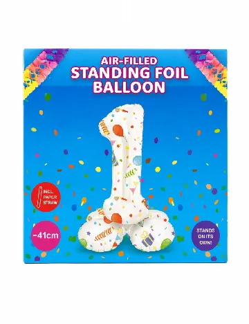 Balon folie cifra 1 ACTION, mix culori