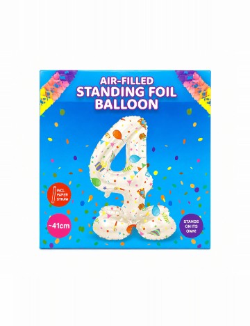 Balon folie cifra 4 ACTION, mix culori