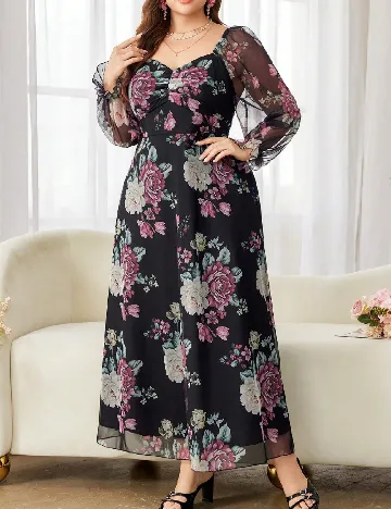 Rochie lunga SHEIN CURVE, floral print