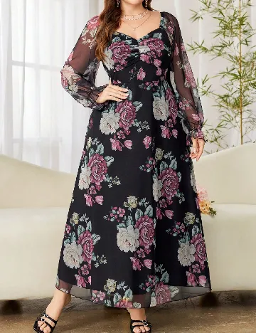 Rochie lunga SHEIN CURVE, floral print