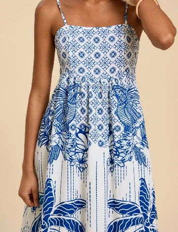 Rochie lunga SHEIN, alb/albastru